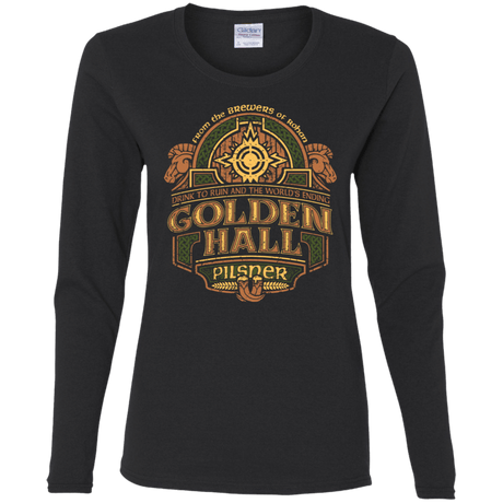 T-Shirts Black / S Golden Hall Pilsner Women's Long Sleeve T-Shirt