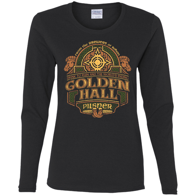 T-Shirts Black / S Golden Hall Pilsner Women's Long Sleeve T-Shirt