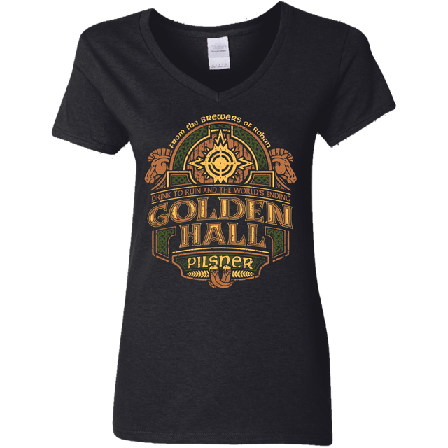 T-Shirts Black / S Golden Hall Pilsner Women's V-Neck T-Shirt