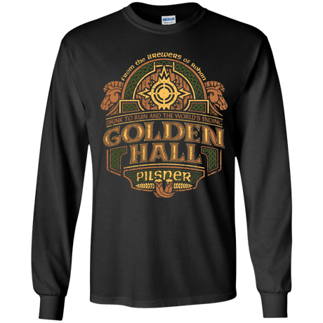 T-Shirts Black / YS Golden Hall Pilsner Youth Long Sleeve T-Shirt