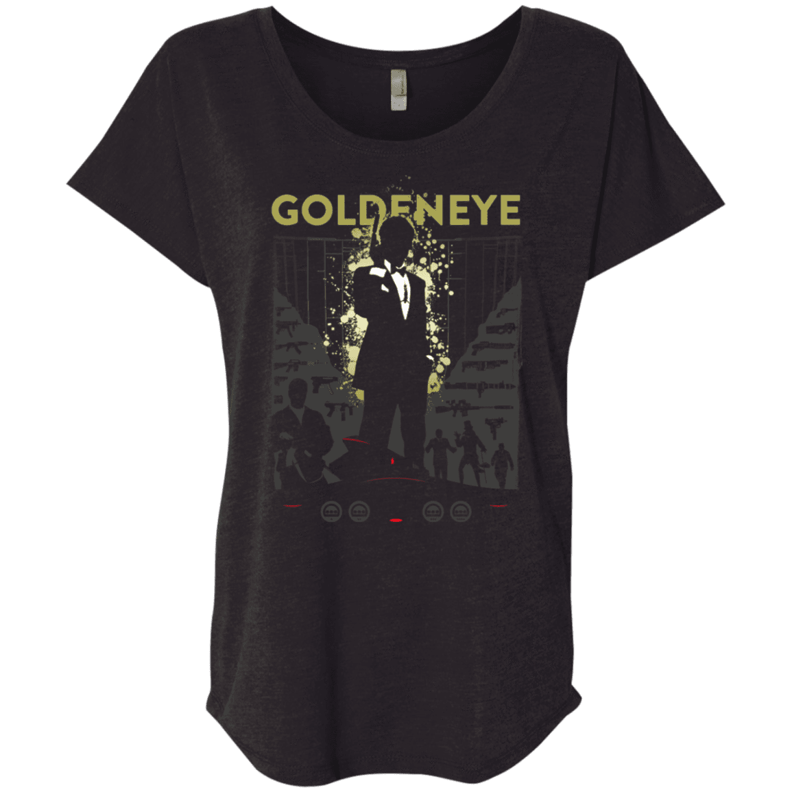 T-Shirts Vintage Black / X-Small Goldeneye Triblend Dolman Sleeve