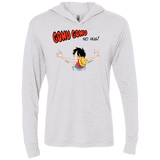 T-Shirts Heather White / X-Small Gomu Gomu no Hug Triblend Long Sleeve Hoodie Tee