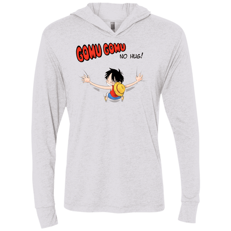 T-Shirts Heather White / X-Small Gomu Gomu no Hug Triblend Long Sleeve Hoodie Tee