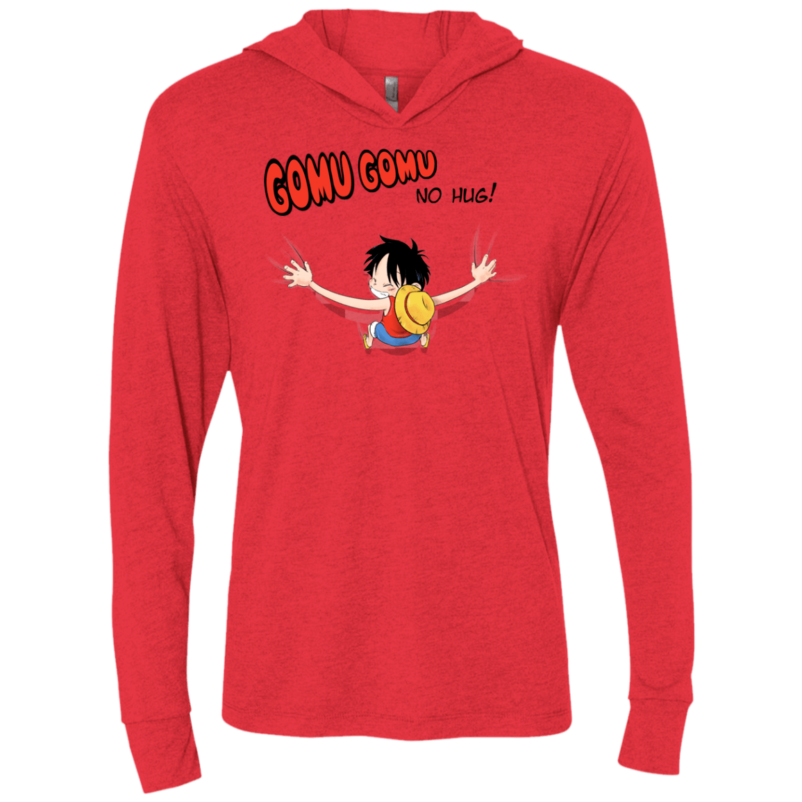 T-Shirts Vintage Red / X-Small Gomu Gomu no Hug Triblend Long Sleeve Hoodie Tee