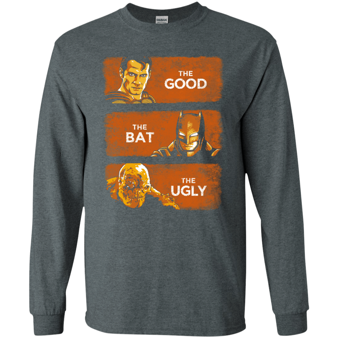 T-Shirts Dark Heather / S Good, Bat, Ugly Men's Long Sleeve T-Shirt