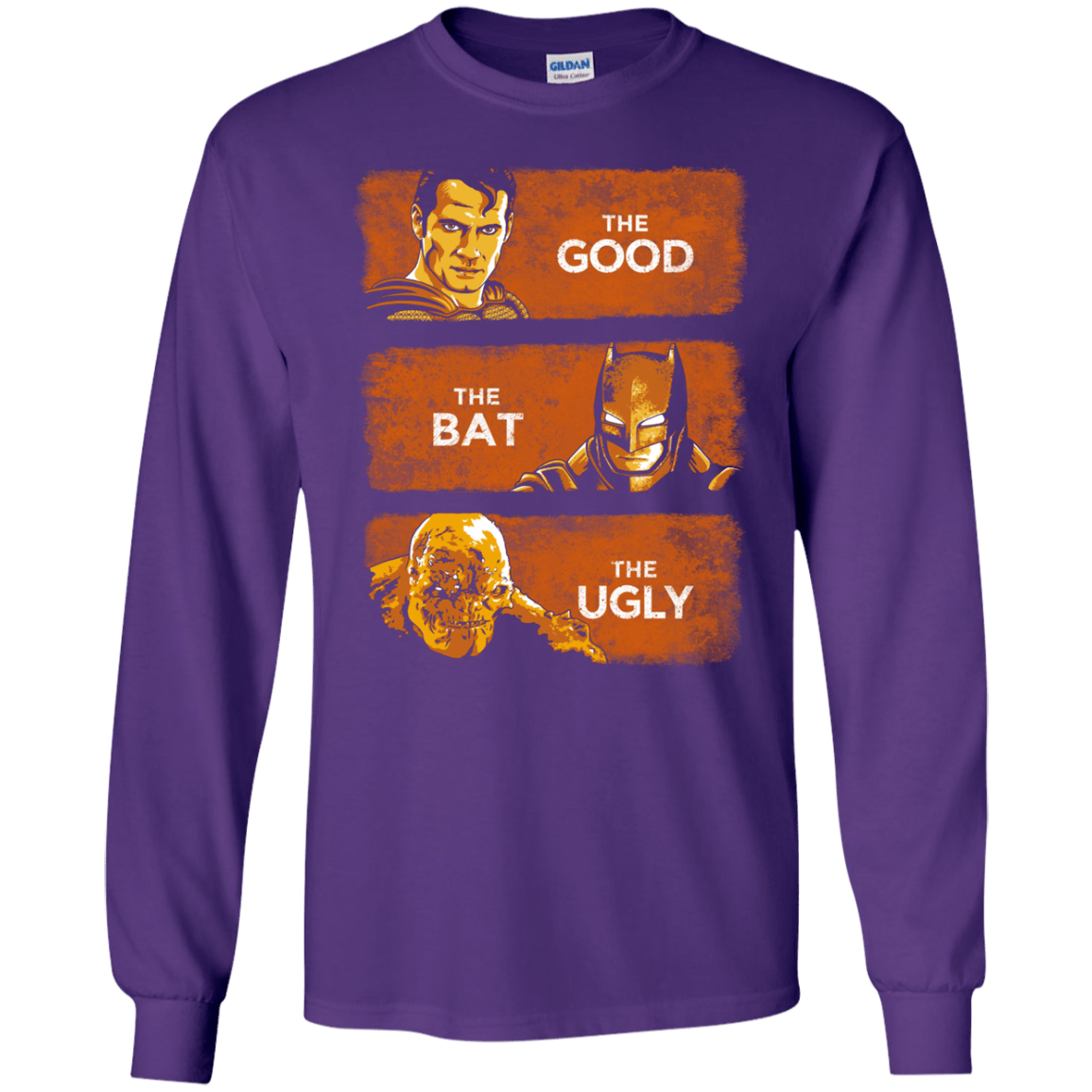 T-Shirts Purple / S Good, Bat, Ugly Men's Long Sleeve T-Shirt