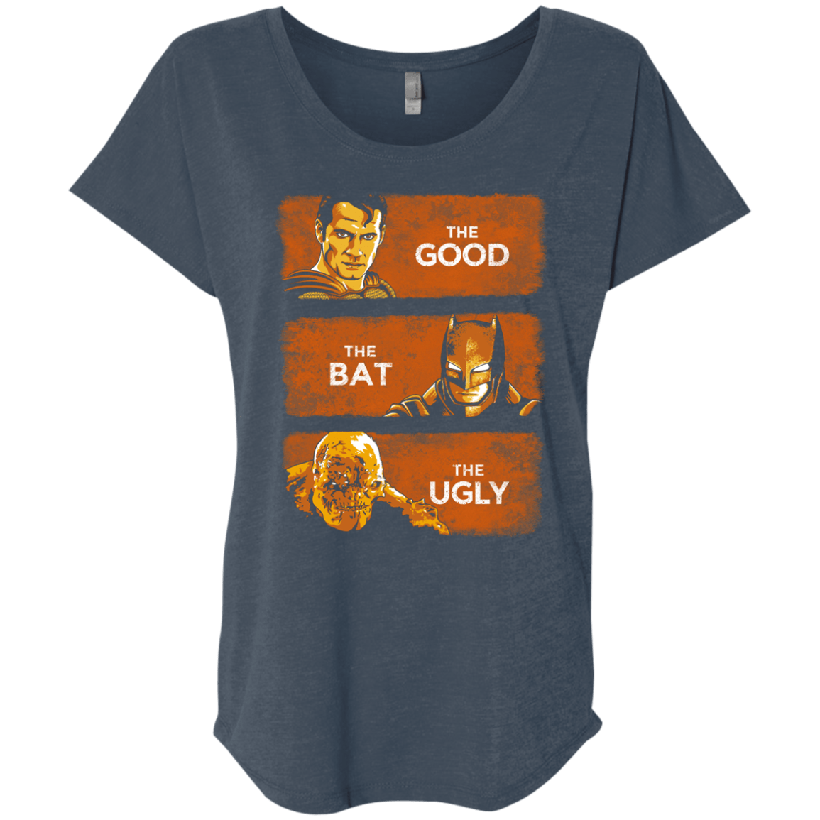 T-Shirts Indigo / X-Small Good, Bat, Ugly Triblend Dolman Sleeve