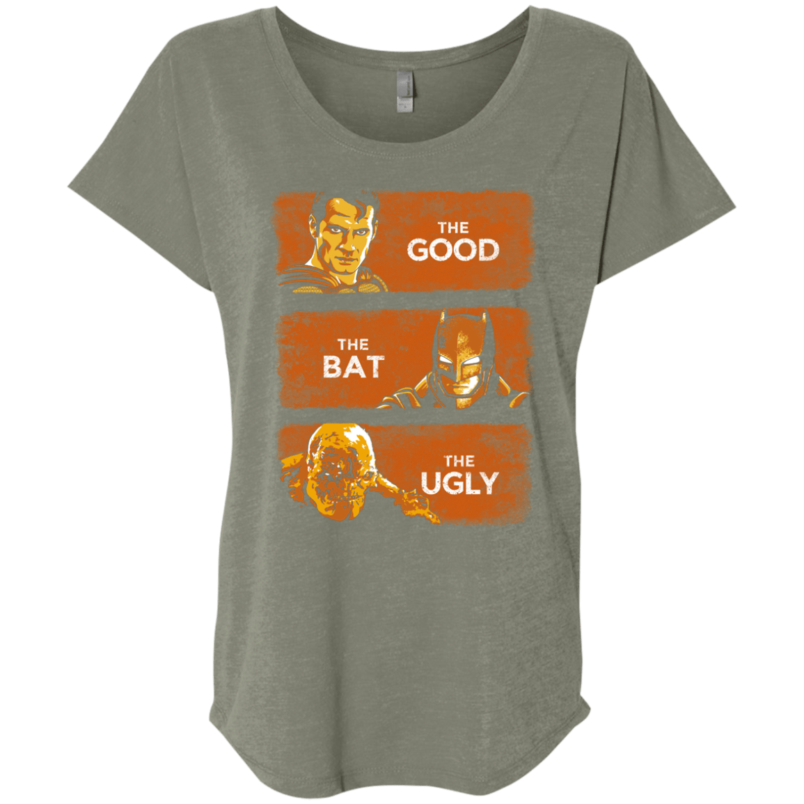 T-Shirts Venetian Grey / X-Small Good, Bat, Ugly Triblend Dolman Sleeve
