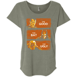 T-Shirts Venetian Grey / X-Small Good, Bat, Ugly Triblend Dolman Sleeve