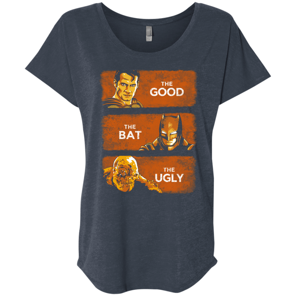 T-Shirts Vintage Navy / X-Small Good, Bat, Ugly Triblend Dolman Sleeve