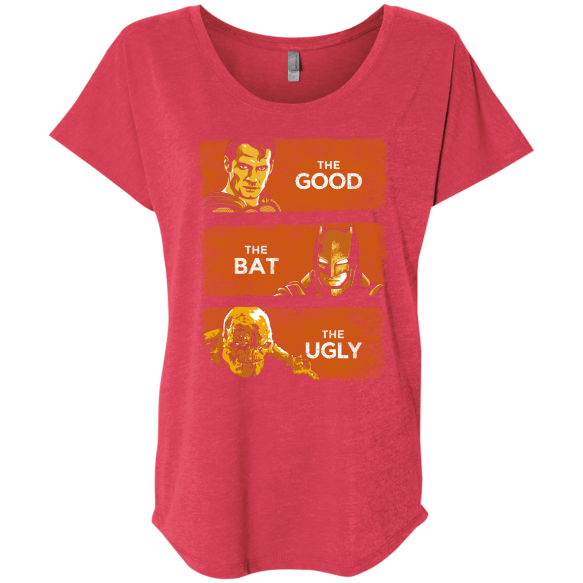T-Shirts Vintage Red / X-Small Good, Bat, Ugly Triblend Dolman Sleeve
