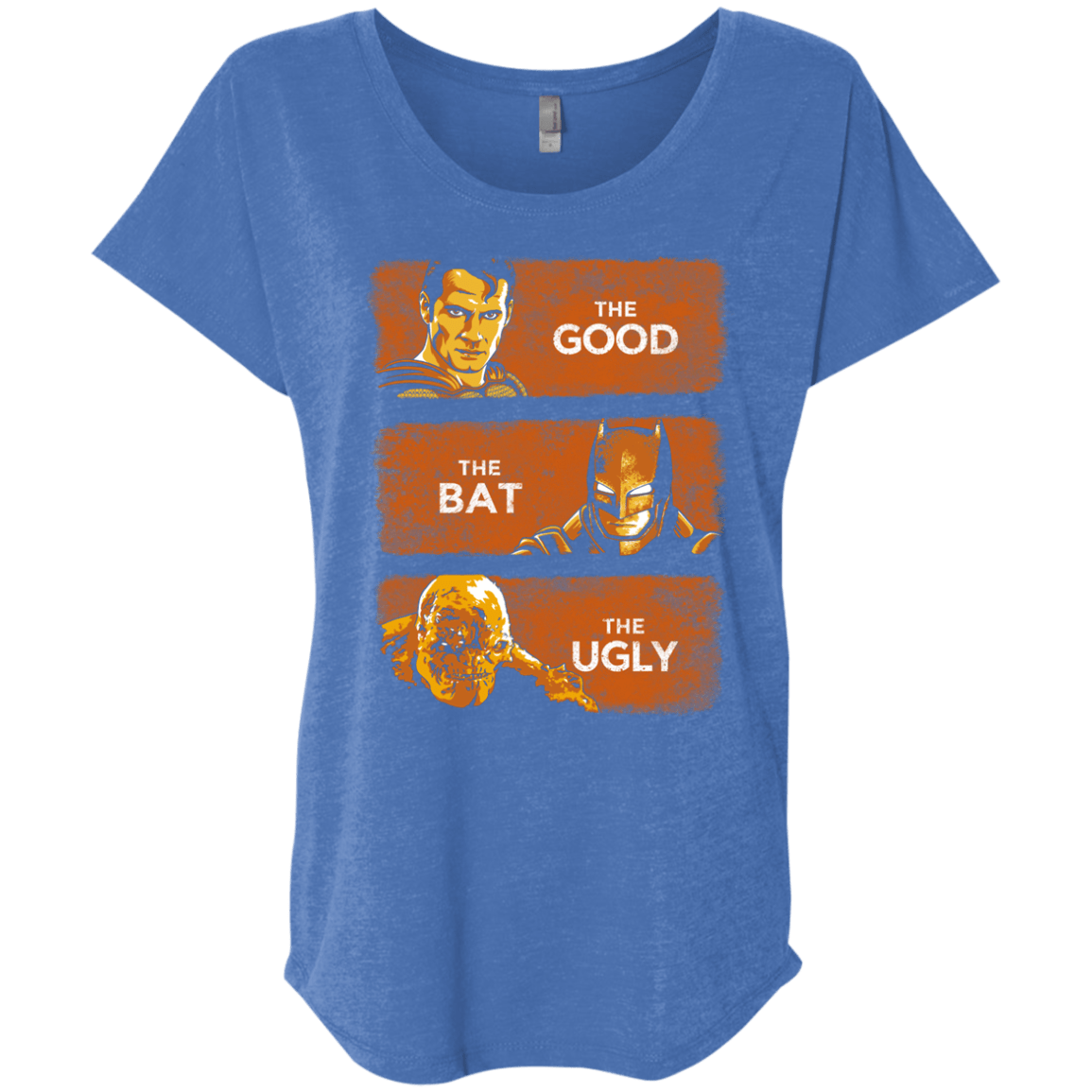 T-Shirts Vintage Royal / X-Small Good, Bat, Ugly Triblend Dolman Sleeve