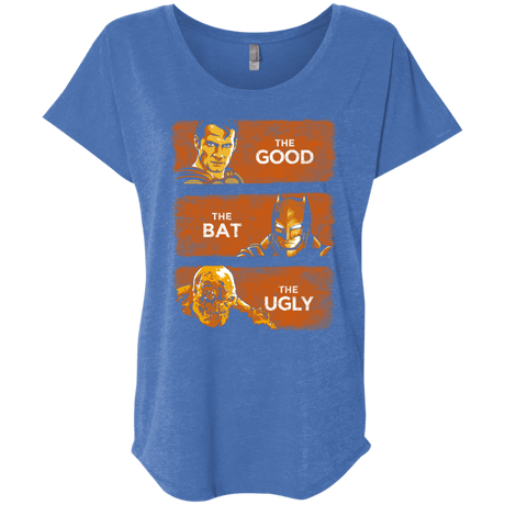 T-Shirts Vintage Royal / X-Small Good, Bat, Ugly Triblend Dolman Sleeve