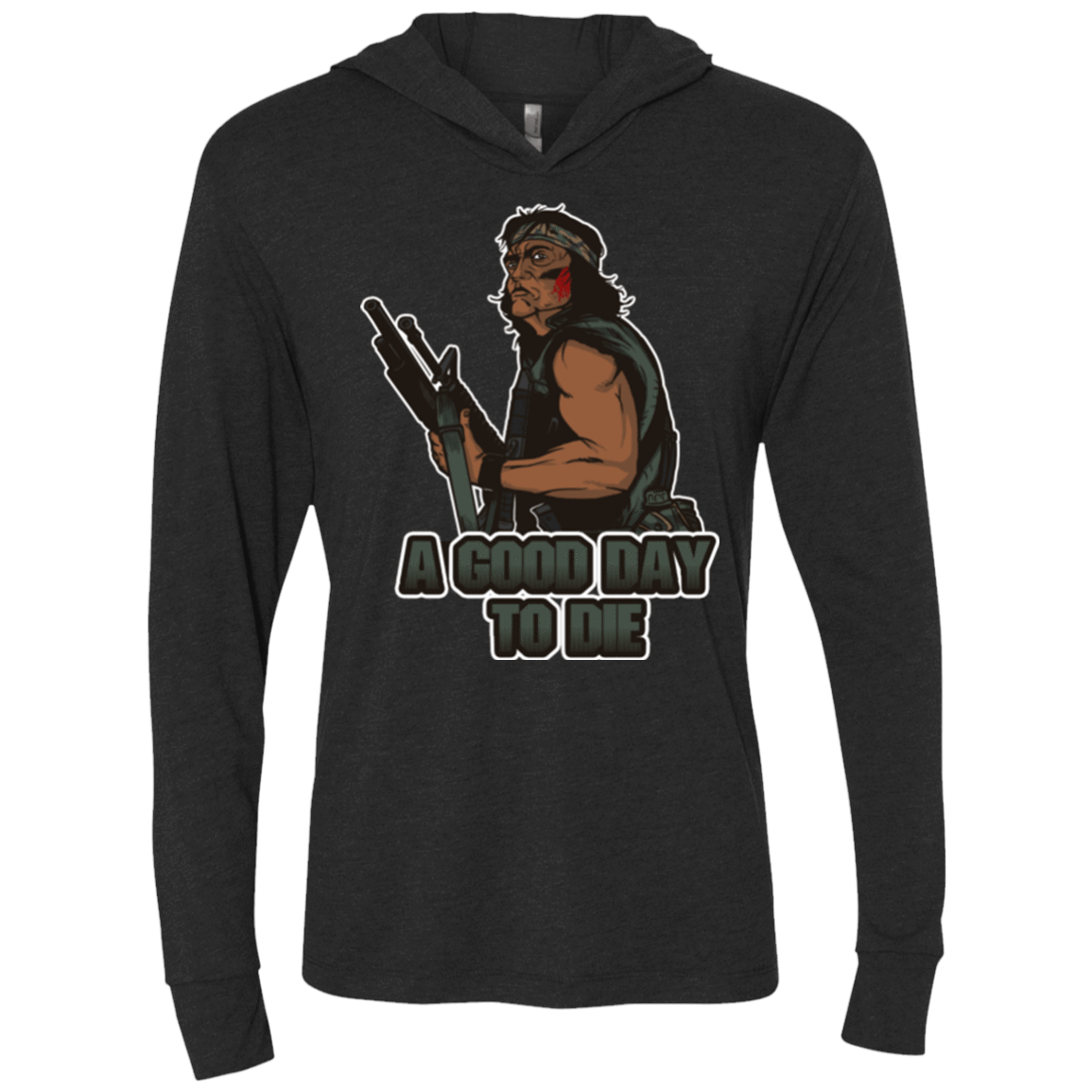T-Shirts Vintage Black / X-Small Good Day To Die Triblend Long Sleeve Hoodie Tee