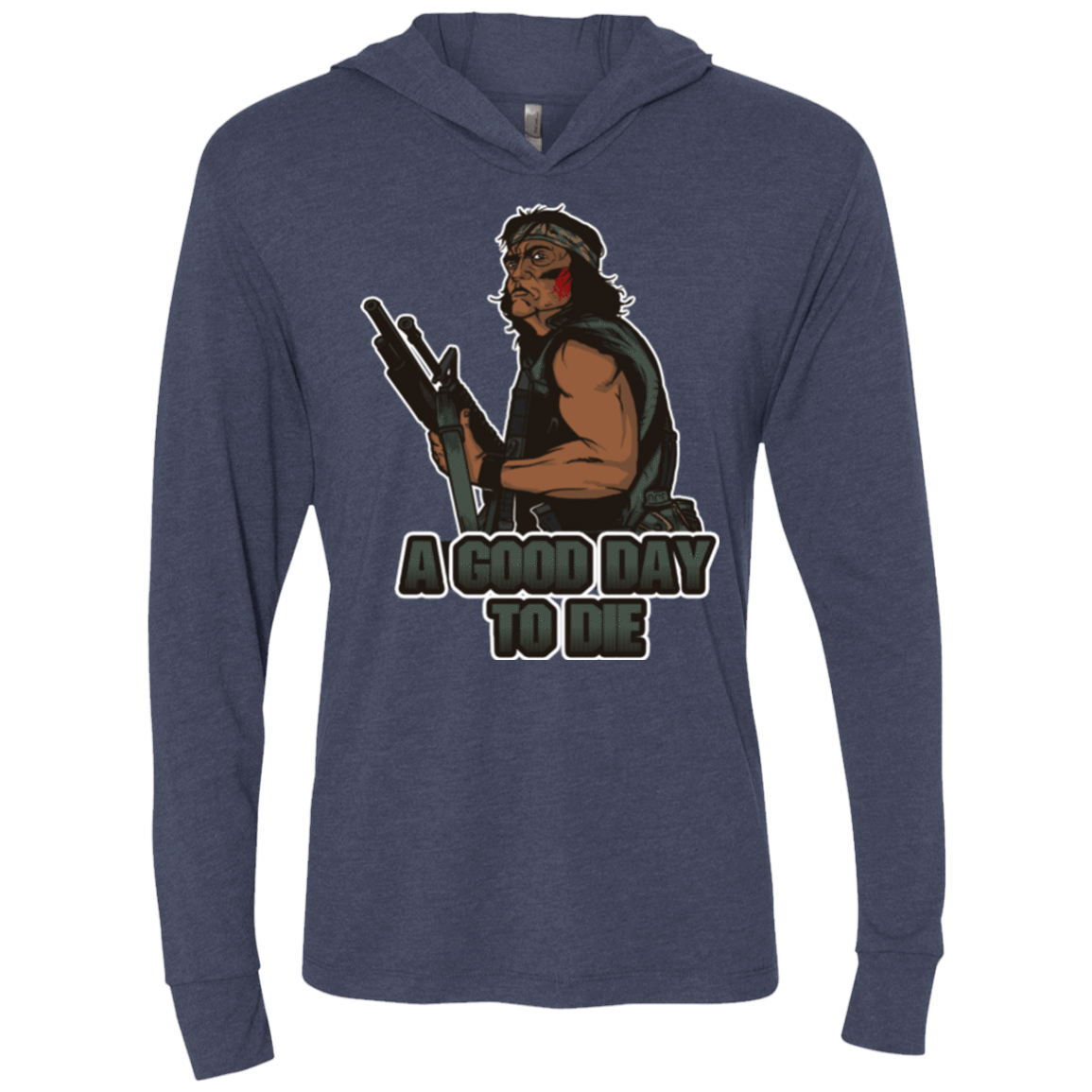 T-Shirts Vintage Navy / X-Small Good Day To Die Triblend Long Sleeve Hoodie Tee