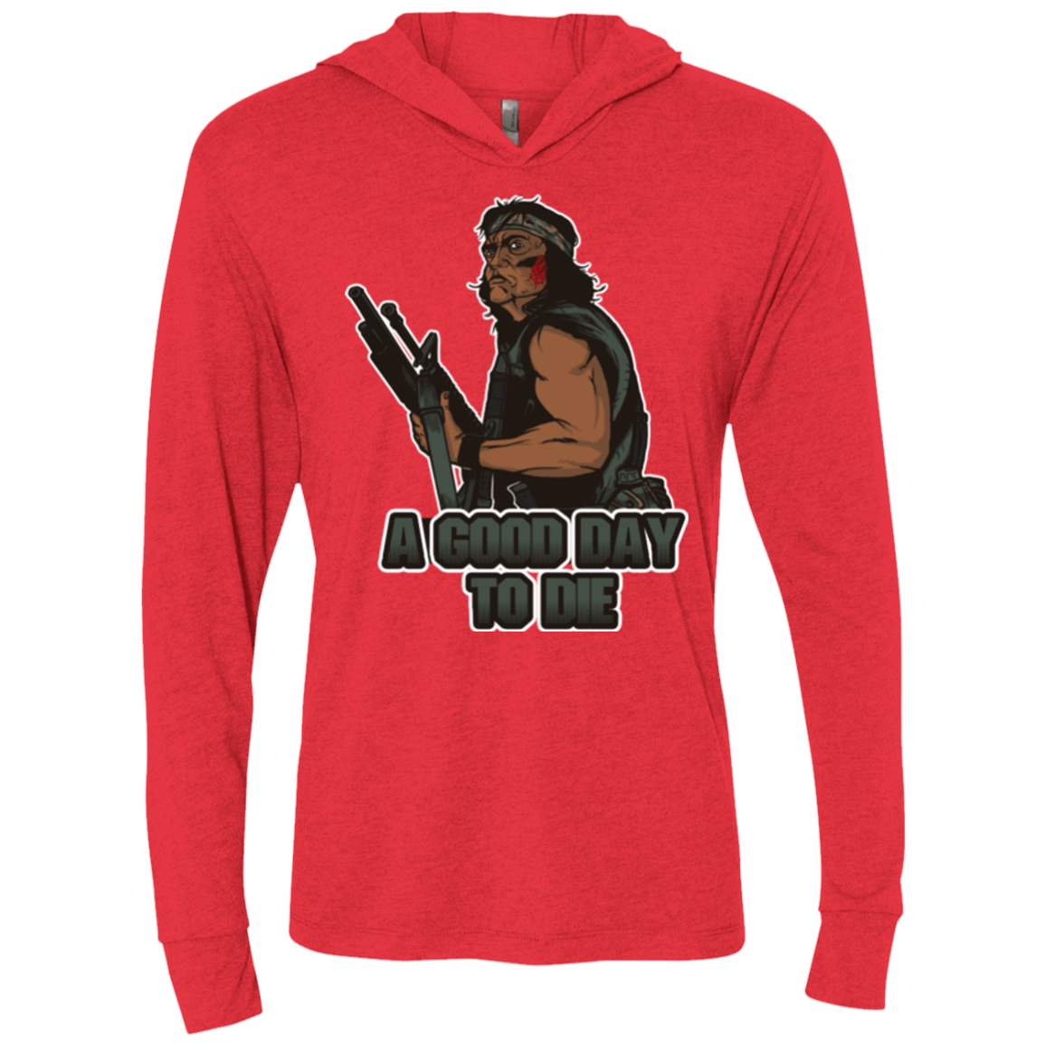 T-Shirts Vintage Red / X-Small Good Day To Die Triblend Long Sleeve Hoodie Tee