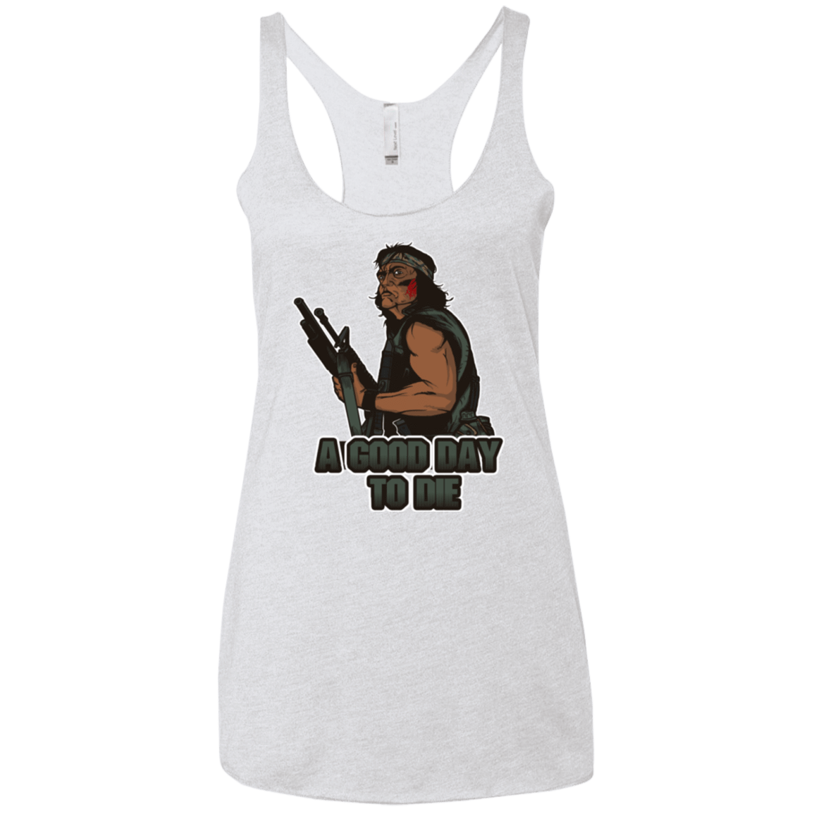 T-Shirts Heather White / X-Small Good Day To Die Women's Triblend Racerback Tank