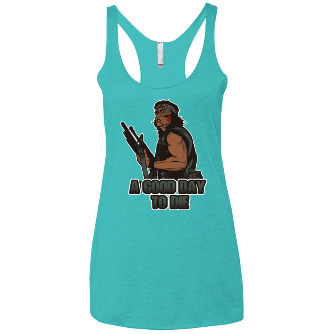 T-Shirts Tahiti Blue / X-Small Good Day To Die Women's Triblend Racerback Tank