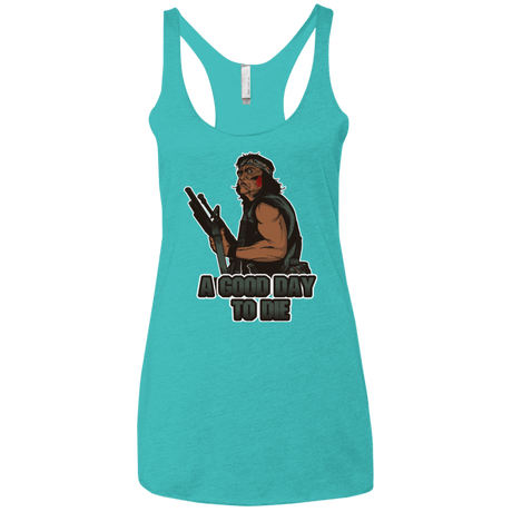 T-Shirts Tahiti Blue / X-Small Good Day To Die Women's Triblend Racerback Tank
