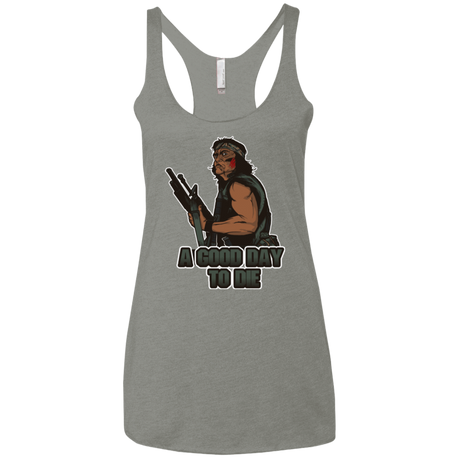 T-Shirts Venetian Grey / X-Small Good Day To Die Women's Triblend Racerback Tank