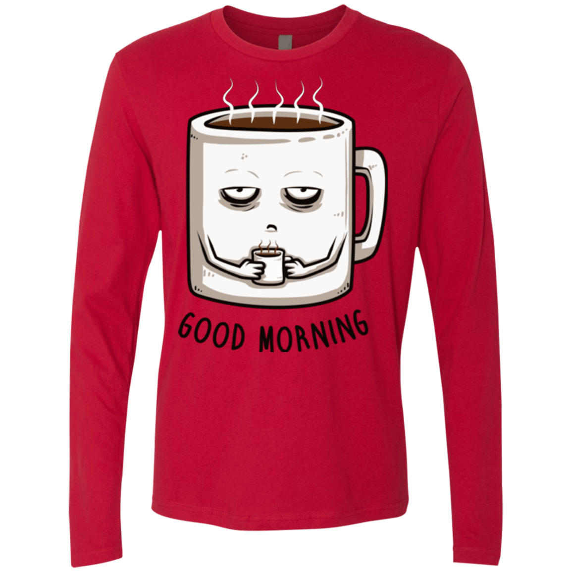 T-Shirts Red / Small Good morning Men's Premium Long Sleeve
