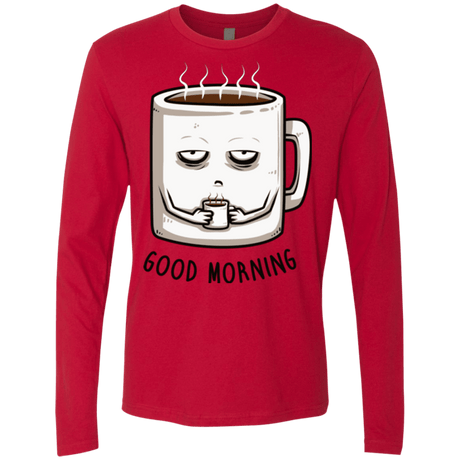 T-Shirts Red / Small Good morning Men's Premium Long Sleeve