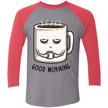 T-Shirts Premium Heather/ Vintage Red / X-Small Good morning Men's Triblend 3/4 Sleeve