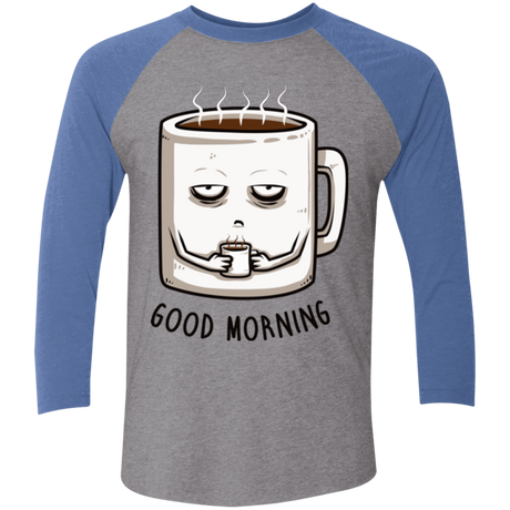 T-Shirts Premium Heather/ Vintage Royal / X-Small Good morning Men's Triblend 3/4 Sleeve