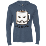 T-Shirts Indigo / X-Small Good morning Triblend Long Sleeve Hoodie Tee
