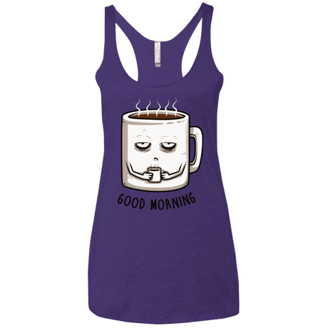 T-Shirts Purple / X-Small Good morning Women's Triblend Racerback Tank