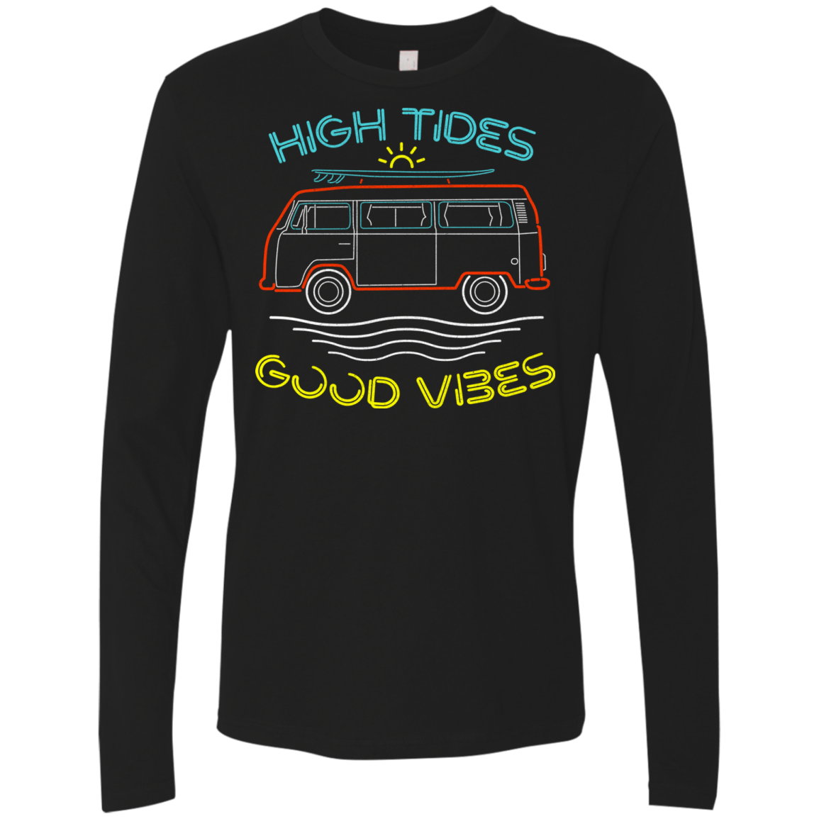 T-Shirts Black / S Good Vibes Men's Premium Long Sleeve