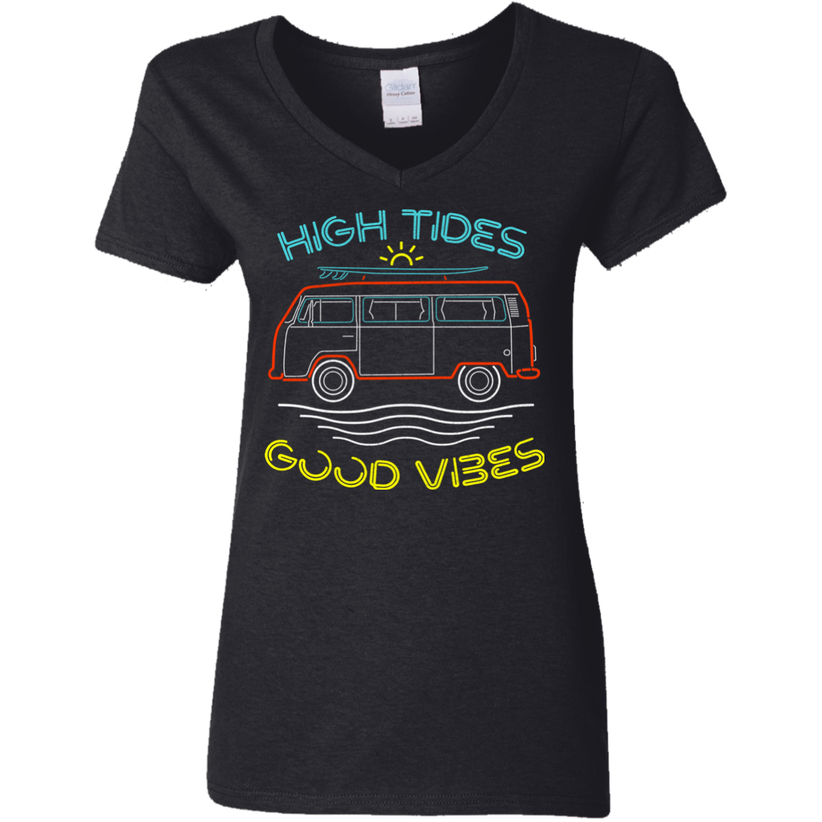 T-Shirts Black / S Good Vibes Women's V-Neck T-Shirt