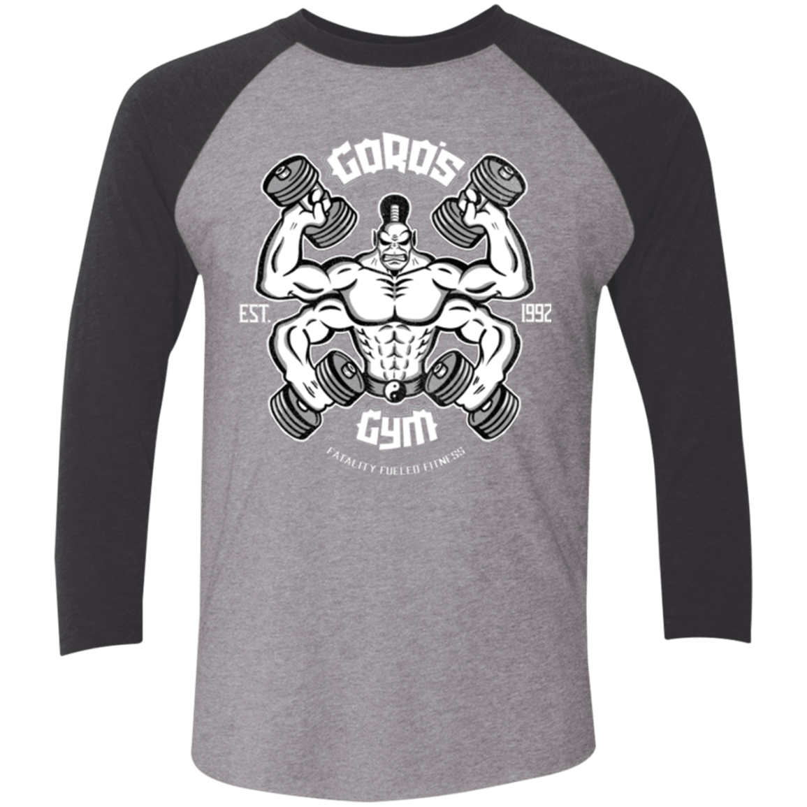 T-Shirts Premium Heather/ Vintage Black / X-Small Goros Gym Men's Triblend 3/4 Sleeve