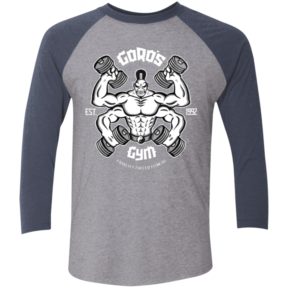 T-Shirts Premium Heather/ Vintage Navy / X-Small Goros Gym Men's Triblend 3/4 Sleeve