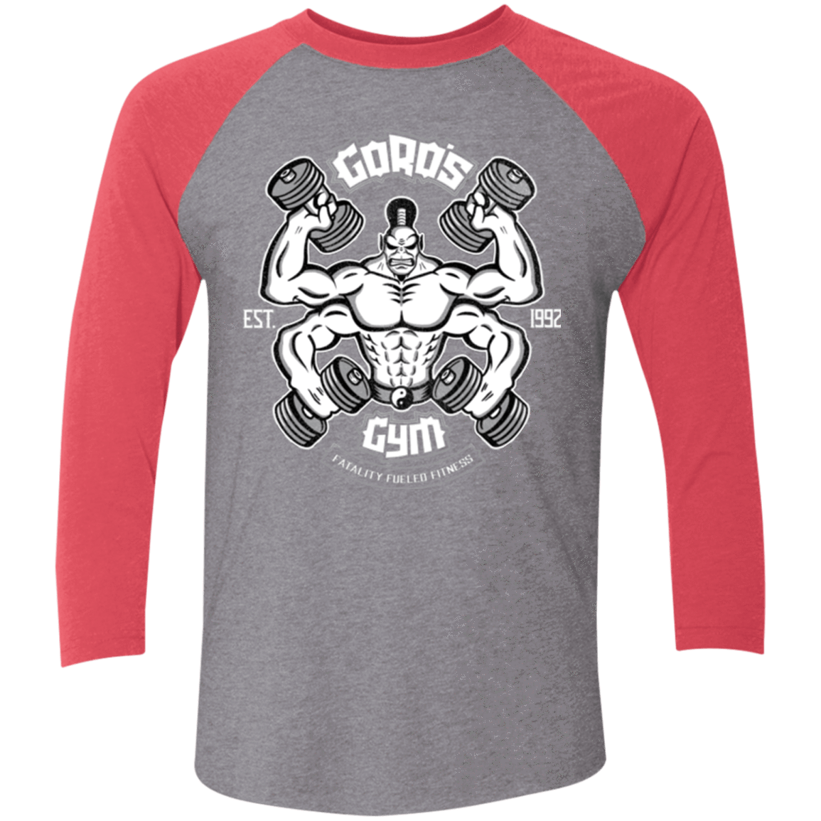 T-Shirts Premium Heather/ Vintage Red / X-Small Goros Gym Men's Triblend 3/4 Sleeve