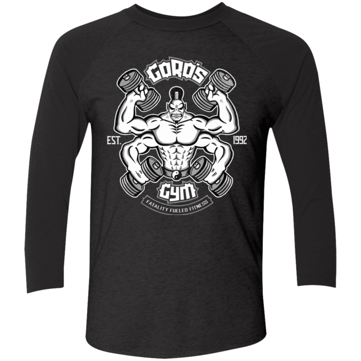 T-Shirts Vintage Black/Vintage Black / X-Small Goros Gym Men's Triblend 3/4 Sleeve