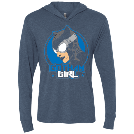T-Shirts Indigo / X-Small Gotham Girl Triblend Long Sleeve Hoodie Tee