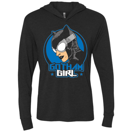 T-Shirts Vintage Black / X-Small Gotham Girl Triblend Long Sleeve Hoodie Tee
