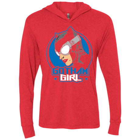 T-Shirts Vintage Red / X-Small Gotham Girl Triblend Long Sleeve Hoodie Tee