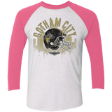 T-Shirts Heather White/Vintage Pink / X-Small Gotham Rogues Men's Triblend 3/4 Sleeve