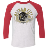 T-Shirts Heather White/Vintage Red / X-Small Gotham Rogues Men's Triblend 3/4 Sleeve