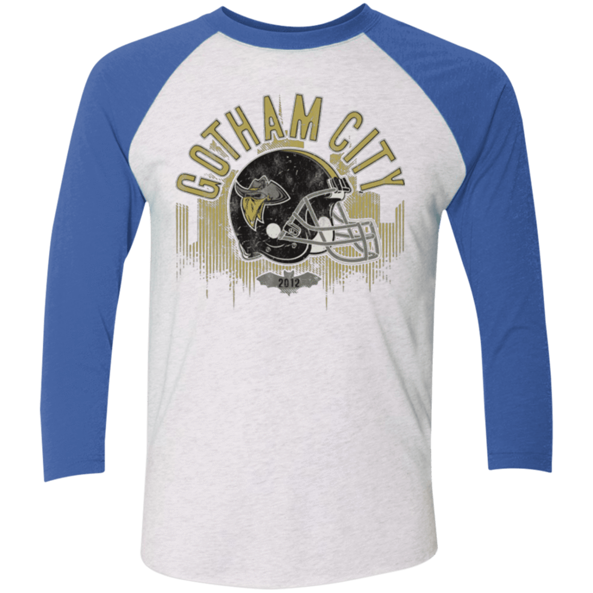 T-Shirts Heather White/Vintage Royal / X-Small Gotham Rogues Men's Triblend 3/4 Sleeve