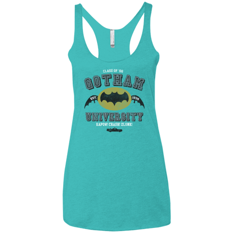 T-Shirts Tahiti Blue / X-Small Gotham University Women's Triblend Racerback Tank