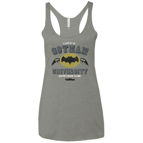 T-Shirts Venetian Grey / X-Small Gotham University Women's Triblend Racerback Tank