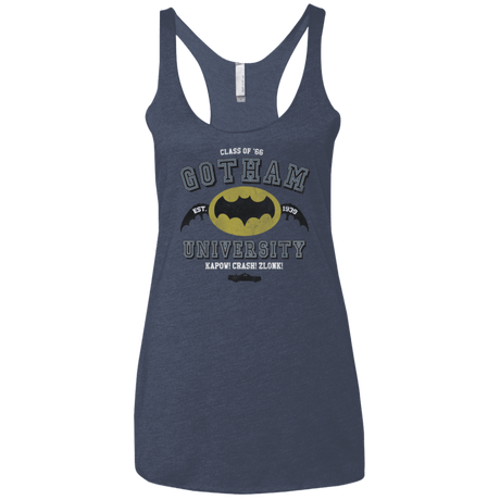 T-Shirts Vintage Navy / X-Small Gotham University Women's Triblend Racerback Tank