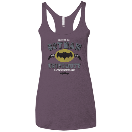 T-Shirts Vintage Purple / X-Small Gotham University Women's Triblend Racerback Tank