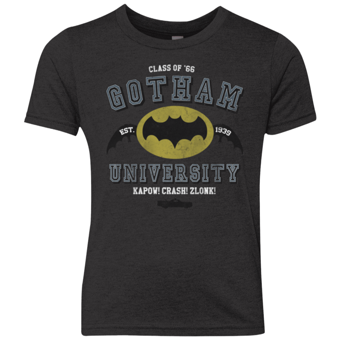 T-Shirts Vintage Black / YXS Gotham University Youth Triblend T-Shirt