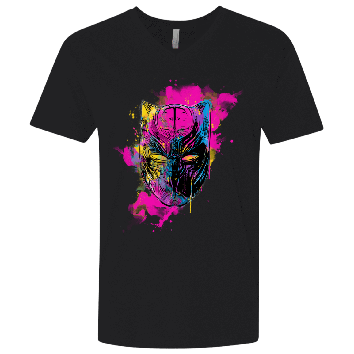 T-Shirts Black / X-Small Graffiti Panther Men's Premium V-Neck