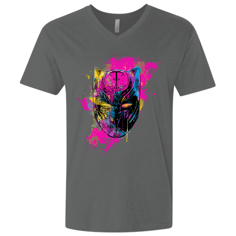 T-Shirts Heavy Metal / X-Small Graffiti Panther Men's Premium V-Neck