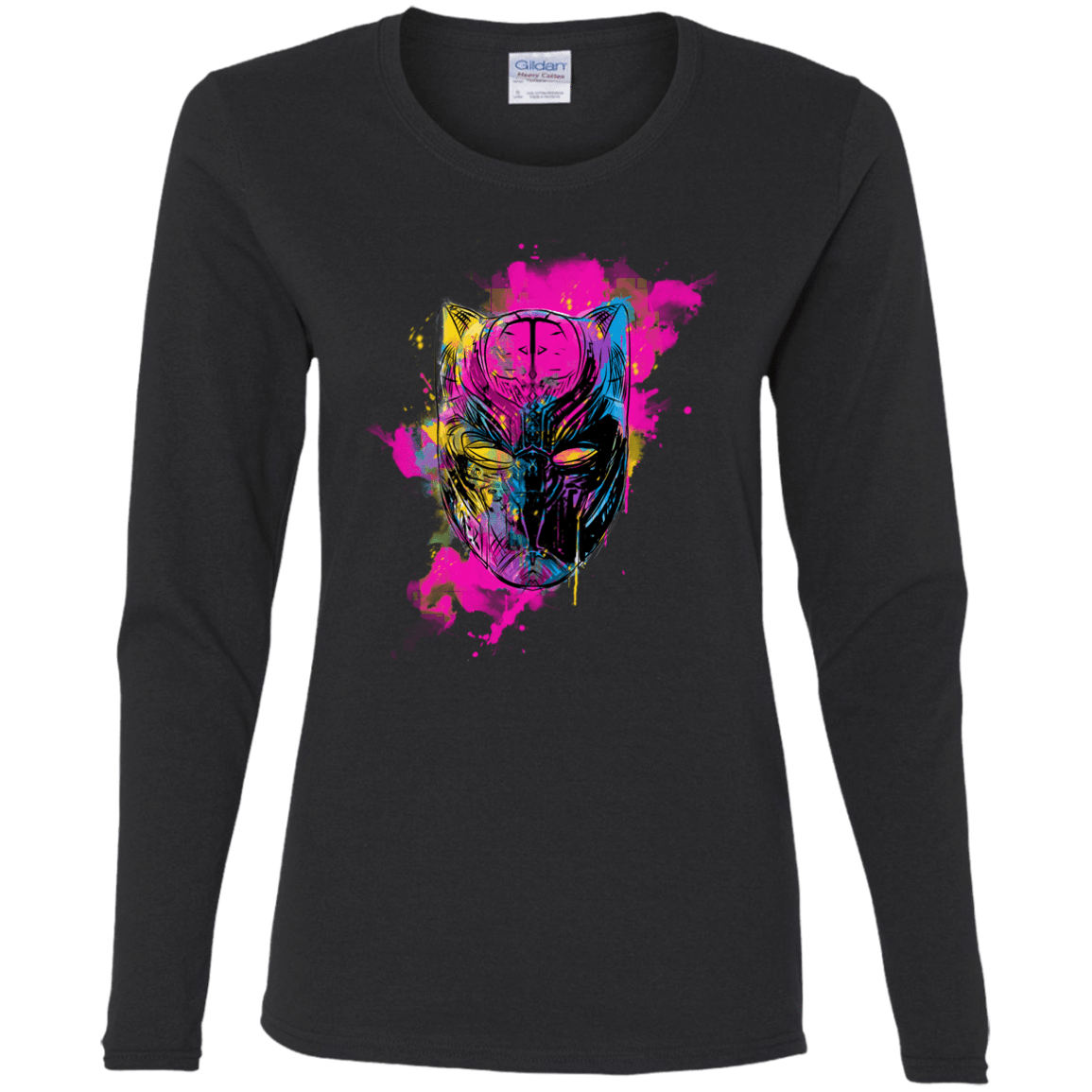 T-Shirts Black / S Graffiti Panther Women's Long Sleeve T-Shirt
